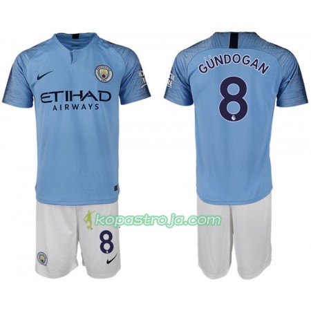 Billiga Fotbollströjor Manchester City GUNDOGAN 8 Barn Hemma tröja 2018/19 Kortärmad